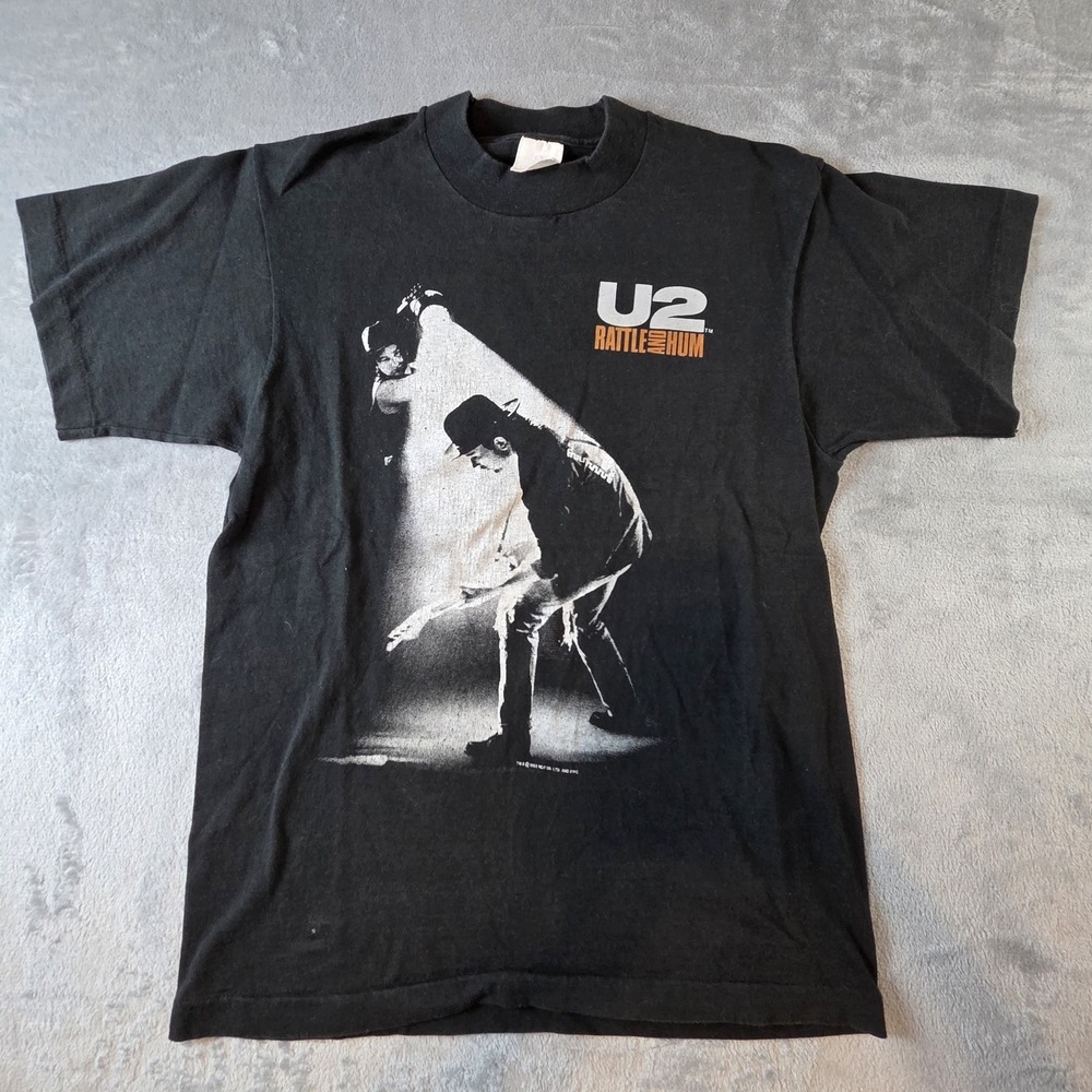 Vintage U2 Rattle and Hum Black T Shirt 1988 Bono Size‎ M